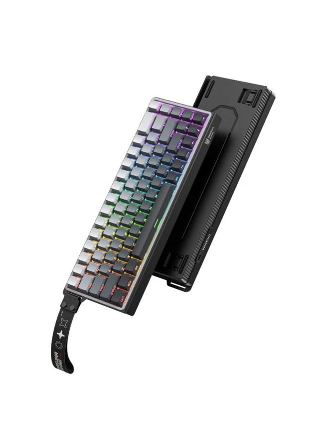 أونيكوما لوحة مفاتيح الألعاب G69 RGB سلكية بمفاتيح مغناطيسية، 68 مفتاحًا، معدل استجابة 8 كيلو هرتز، تصميم منخفض الضوضاء، كابل قابل للفصل من النوع C، عمر افتراضي يصل إلى 50 مليون ضغطة، توافق واسع مع أنظمة التشغيل - Image 2